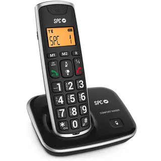 SPC Comfort Kaiser – Schnurloses Festnetztelefon für Senioren mit Tasten und Ziffern in XL–Größe, verstärktem Ton, 2 Direktspeichern, Telefonbuch und Freisprecheinrichtung