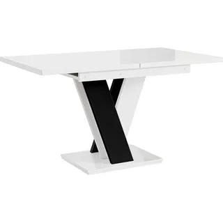 MEBLINI Esstisch Ausziehbar - Esszimmertisch Modern - Küchentisch - Säulentisch - Ausziehtisch - Dining Table - Esszimmertische - 120-160x80x75cm... - Weiß