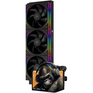 Thermalright TR Levita Vision 360 ARGB Black CPU-AIO-Kühler, kabelloser Splicing-Lüfter, Curved-Screen mit einer Auflösung von 2400 x 1080, für AM4/AM5, Intel LGA1851/1700, 6,67-Zoll-3D-Bildschirm