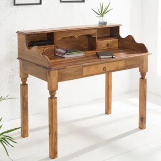 Eleganter Sekretär HEMINGWAY L 115cm Sheesham Massivholz Schreibtisch Holztisch