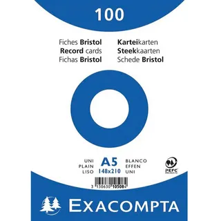 Exacompta 10508E DIN A5 blanko weiß 100