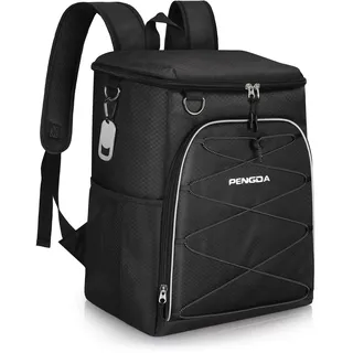 PENGDA 25L Kühlrucksack Kühltasche - 36 Dosen Groß Isoliertasche Wasserdichter Picknickrucksack für Camping Wandern Strand (Schwarz)