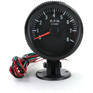 Tenzo-R Drehzahlmesser mit Halterung Zusatz Instrument 52mm Youngtimer Klassik Schwarz