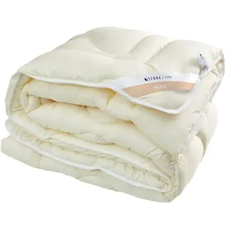 all4all Bettdecke Merino Wool 180x200 Steppbettdecke Schlafdecke Ganzjährig Ecru Wolle Schafwolle Wolledecke