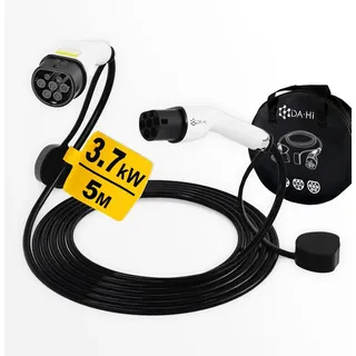 DA·Hi Typ 2 EV Elaktroauto Ladekabel 7.4 / 11 / 22 kW Autoladekabel, (500 cm), geeignet für alle gängigen Elektro-Fahrzeuge, 16A, 32A, 7,4/11/22 kW schwarz