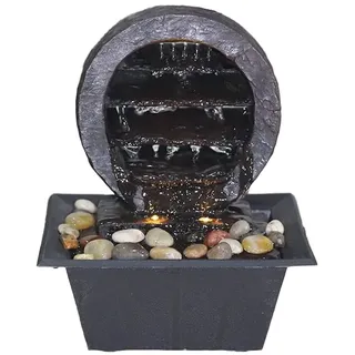 Zimmerbrunnen Wasserfall Tischbrunnen mit LED Beleuchtung Springbrunnen Raumbefeuchter Ideal für Entspannung