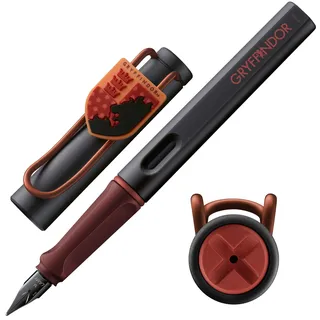 Lamy safari Harry Potter Gryffindor Füller – Special Edition Füllhalter mit Wappen des Hauses - Stahlfeder in Strichbreite F – mit ergonomischen Griff – inkl. Tintenpatrone T10 blau – Rechtshänder
