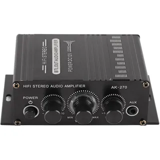 Auto-Verstärker, Aluminium-Stereo-Verstärker, 12 V, Tragbar, Klare Klangqualität, Mini-Verstärker für Auto, Motorrad, Zuhause, Motorrad, Verstärker (AK270)