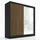 2-türig Schrank 200 cm mit Spiegel Schwarz