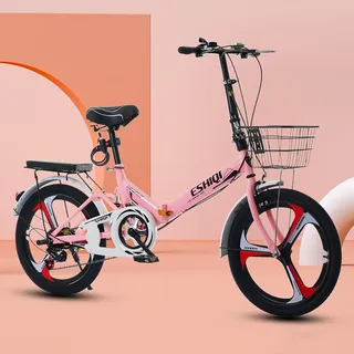 LETIANZG Klapprad Leichtgewicht 22/24 Zoll Erwachsenenfahrrad Kettenantrieb Leichter Aluminiumrahmen Reisefahrrad Unisex(I,22in)
