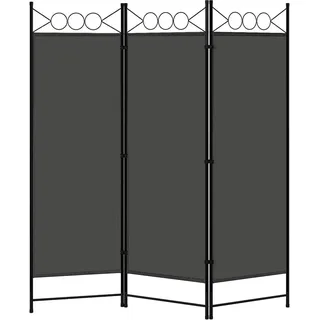 Woltu Paravent Raumteiler Sichtschutz, Raumtrenner innen Outdoor Garten Balkon Terrasse, Raumtrenner Dunkelgrau