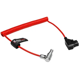 Alvin's Cables rechtwinkliger 2-poliger Stecker auf D-Tap-Stromspiralkabel für Teradek SmallHD Z-CAM Blackmagic Pyxis, Ultra Soft