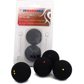 UNSQUASHABLE Squashball, schwarz, mittel, 2er Blister