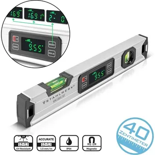 STAHLWERK Digitale Wasserwaage DW-400 ST aus Aluminium mit 400 mm Länge