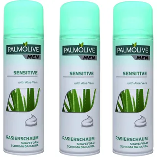 3x 300ml Palmolive Men Sensitive cremiger Rasierschaum Aloe Vera schützt Haut