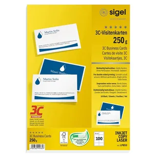 Sigel Visitenkarten LP853 matt weiß 250 g/qm
