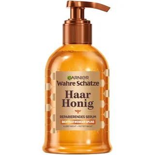 Garnier Wahre Schätze Haarserum für splissiges oder brüchiges Haar, Reparierendes Serum mit Akazienhonig für mehr Glanz und Geschmeidigkeit, Hitzeschutz bis zu 230°C, Honig Schätze, 1 x 115 ml