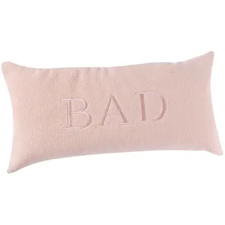 PANA PANA® Badewannenkissen (20x40 cm) • Bequemes Kissen für Badewanne • Nackenkissen Badewanne • Kopfstütze Wanne • Polster Badewanne • Schnell trocknend • Rosé mit Bad Schriftzug