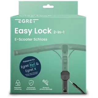 Egret Easy Lock 2-in-1 - E-Scooter Schloss, 120 cm E Roller Schloss mit hoher Sicherheitsstufe und Schlüssel, Kompatibel mit Egret Ey! und X, Schwarz