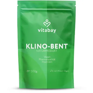 Vitabay Klino-Bent Pulver ultrafein 500 g • Zeolith/Bentonit • Tribomechanisch mikronisiert und aktiviert • Pharmaqualität