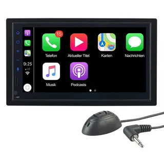 Creasono 2-DIN-Autoradio mit Apple CarPlay, Freisprechfunktion, 17,1-cm-Display