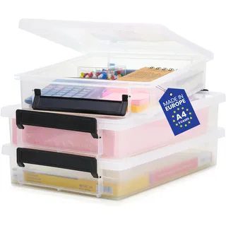 Iris Ohyama Aufbewahrungsbox A4 3-tlg. transparent