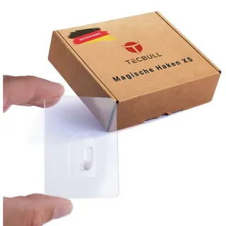 TECBULL Klebehaken Magische Haken XS klein, rückstandsfrei ablösbar, wiederverwendbar, Bad, Badezimmer, Küche, Camping, Caravan, Wohnmobil, Camper, Wohnwagen, Fenster, Türen, auf Reisen, im Urlaub, Hotel, (8-St), klein, ohne Bohren, rückstandsfrei ablösbar, wiederverwendbar weiß