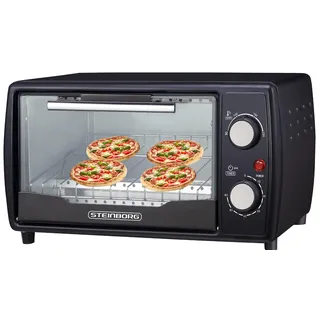 Ecosa Mini Backofen | 1000 Watt | 10 Liter | inkl. Backblech und Grillrost | Pizzaofen | 90°-230°C | 60 min. Timer | aufklappbares Krümelblech | Minibackofen | Backofen | Kleiner Backofen