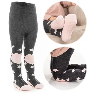 LaLoona Krabbelstrumpfhose - Sterne Rose - Gr. 74/80