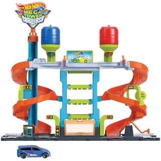 HOT WHEELS City Mega Autowaschanlage, 1 Colour Shifters-Fahrzeug, Spielzeug für Kinder Spielset