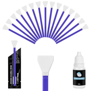 AYESY Sensor Reinigungsset, 15 Stück 24mm Sensor Reinigungs Kit für Vollformat-Kameras Staubfreie Vakuumverpackung mit 10ml Sensor Reiniger Reinigungs-Sets für DSLR Kamera CMOS CCD Sensoren Objektive