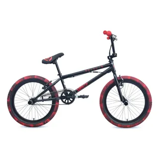 chilliz BMX Freestyle 20 Zoll XB.02 schwarz-rot Kinder Erwachsene V-Brake 360° Rotor - Schwarz