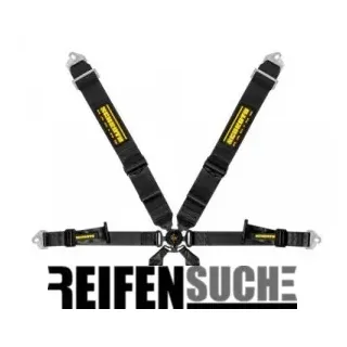 Schroth Gurt - Profi 3x2 - Pull Up schwarz mit schwarz/gelbem SCHROTH RACING Logo