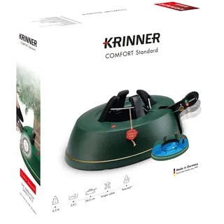 KRINNER® Weihnachtsbaum Christbaumständer Comfort Standard Grün inkl. Fußpedal- und Einseiltechnik für Baumhöhe bis 2,3m MADE IN GERMANY Wassertank 94116