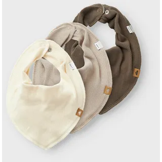 NAME IT Dreieckstuch NAME IT "NBNYVETTI 3P SCARF BIB NOOS", Baby, beige (pure cashmerepack:pack with bungee cord, summer sand), Fleece, Baumwollmischung, unifarben, Modetücher, mit Druckknopf zum Verschließen