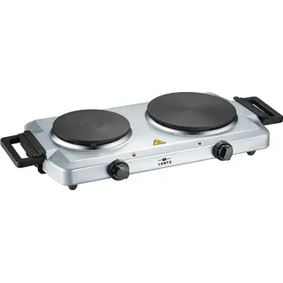 LENTZ Doppelkochplatte 74157 silber Metall B/H/T: ca. 53x8x27 cm / NEU OVP