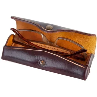 Jüscha Brillenetui klein Sattelleder 15x6x3cm braun