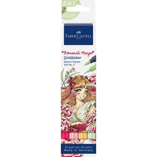 Faber-Castell - Goldfaber Sketch Marker Set Romantic Manga, 4 Farben