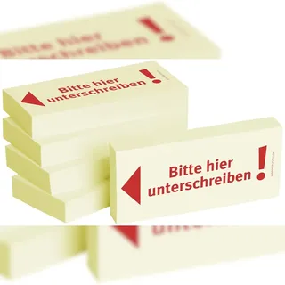 Bizstix Haftnotizen "Bitte hier unterschreiben Pfeil nach links' VE=5 Blöcke
