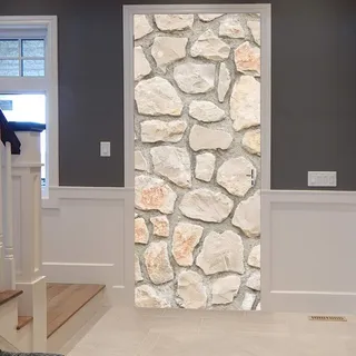 Türbekleben Stein Türtapete, Selbstklebend TürPoster Stein Türbilder, 3D Fototapete Türfolie Poster Tapete Türaufkleber Tür Tapeten 77 x 200 cm q.800