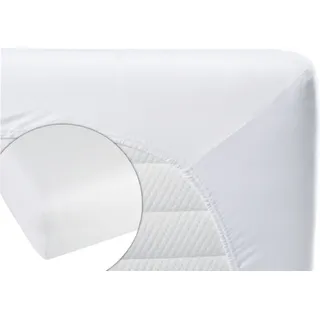 biberna 0077641 Jersey-Elastic-Topper 180 x 200 - 200 x 220 cm weiß