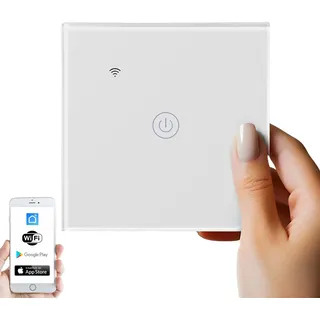 Echos Eco-4150 WLAN Touch-Lichtschalter Glas App Steuerbar 1 Schaltausgang 1 Fach
