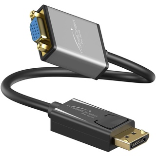 KabelDirekt – DisplayPort DP auf VGA Adapter – 0,15m (maximale Auflösung 1920 x 1200/60Hz, geeignet für Grafikkarten mit DP-Ausgang, für Beamer oder Monitor mit VGA-Eingang) – PRO Series