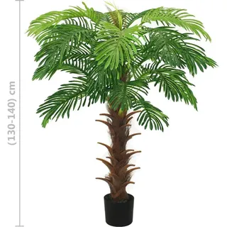 vidaXL Künstliche Palme Cycas mit Topf 140 cm Grün