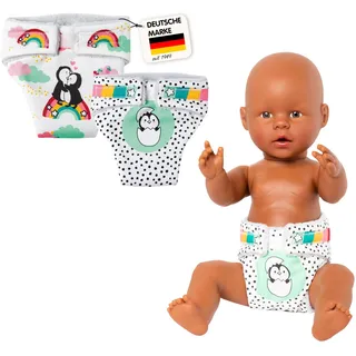 Heless Puppen-Stoffwindeln Pinguin Pünktchen 35-45 cm (120)