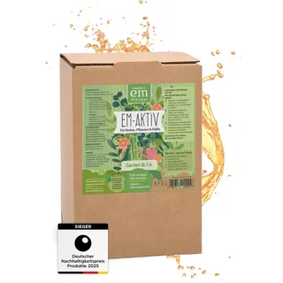 EM-Chiemgau Effektive Mikroorganismen EM-aktiv Bodenaktivator Wurzelaktivator [Anwendungsfertig] Flüssiger Kompostbeschleuniger & Bodenhilfsstoff für Pflanzen, Obst & Gemüse - 5 L