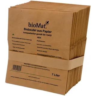Natura BioMat Bio Papierbeutel Natura Biomat kompostierbar 7 L biologisch abbaubar und kompostierbar