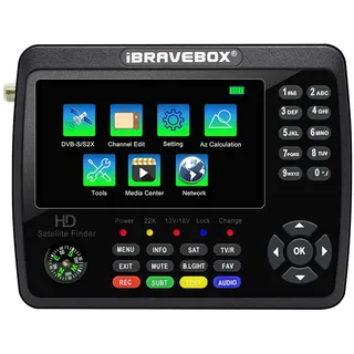 Irfora V10 Finder Max HD Satelliten-TV-Signalfinder DVB-S/S2/S2X Digitales Handsignalmessgerät Satellitenfinder H.265 4,3-Zoll-LCD zum Einstellen der Sat-Schüssel