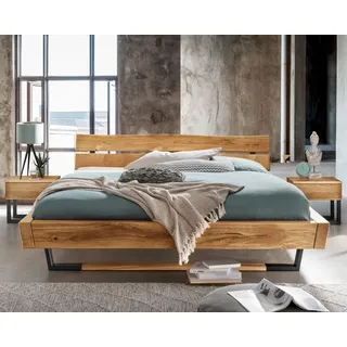 Massivholz »Edmonton« Wildeiche Balkenbett IV 140x200 cm