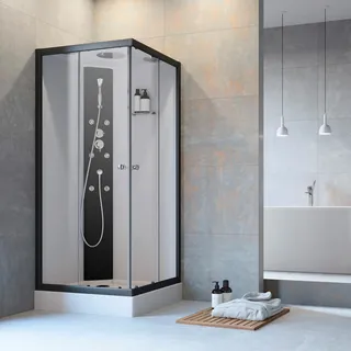 Geo A-FDMES Komplettdusche 90 x 90 cm schwarz